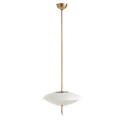 Lampadario Cosmos Anticated in ottone satinato e alabastro