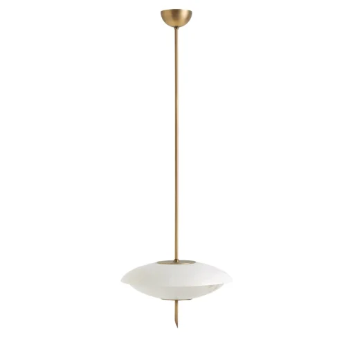 Lampadario Cosmos Anticated in ottone satinato e alabastro