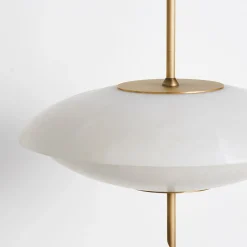 Lampadario Cosmos Anticated in ottone satinato e alabastro