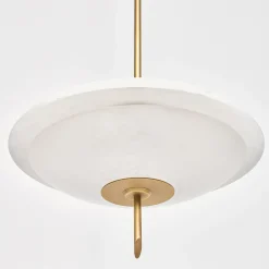 Lampadario Cosmos Anticated in ottone satinato e alabastro