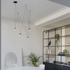 Lampadario D02 a 4 Luci in Nero