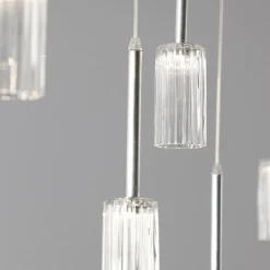 Lampadario Flow a 5 luci in argento