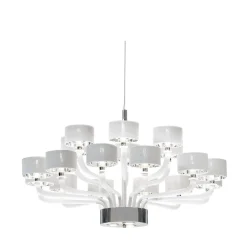 Lampadario in metallo con vetro veneziano