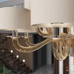 Lampadario in vetro fumé Tiepolo a 12 luci
