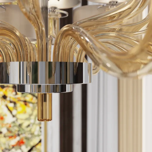 Lampadario in vetro fumé Tiepolo a 12 luci