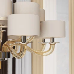 Lampadario in vetro fumé Tiepolo a 12 luci