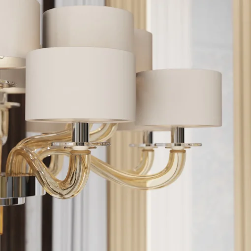Lampadario in vetro fumé Tiepolo a 12 luci