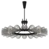 Lampadario moderno Foscarini a 20 luci in vetro di Murano color grigio