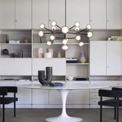 Lampadario Nabila a 16 luci in vetro trasparente di Corrado Dotti