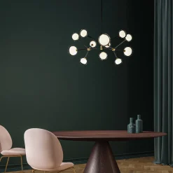 Lampadario Nabila a 12 luci in vetro trasparente di Corrado Dotti