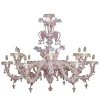 Lampadario rosa in stile Rezzonico