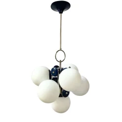 Lampadario Stilnovo 7 luci blu