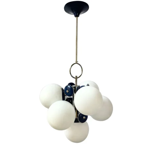 Lampadario Stilnovo 7 luci blu