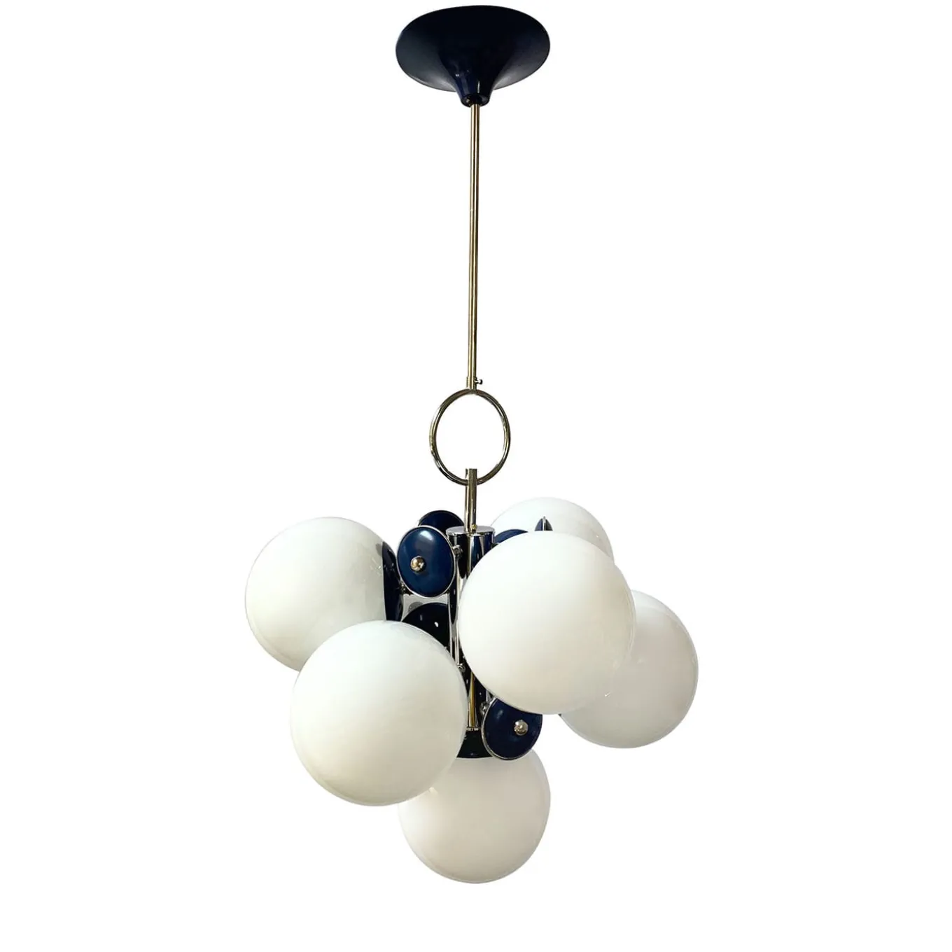 Lampadario Stilnovo 7 luci blu
