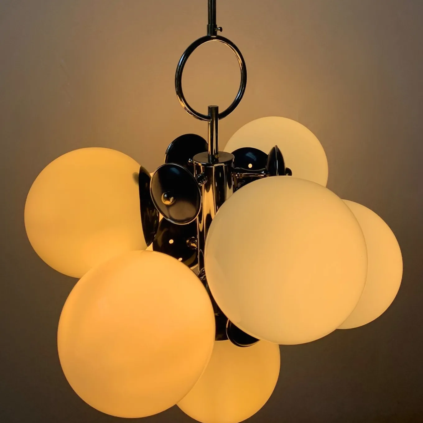 Lampadario Stilnovo 7 luci blu