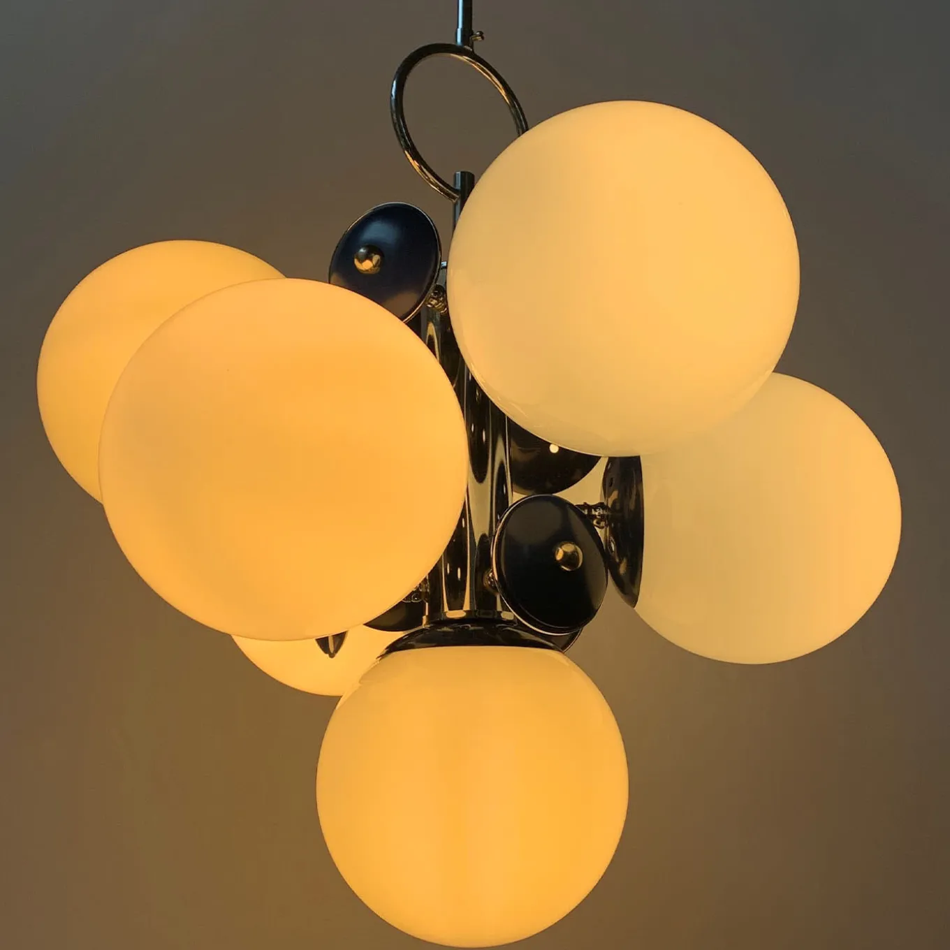 Lampadario Stilnovo 7 luci blu