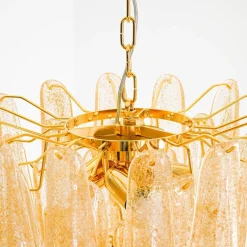Lampadario Veneziana a 5 piani con 41 Elementi in Pulegoso Oro