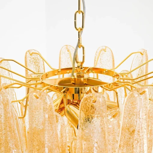 Lampadario Veneziana a 5 piani con 41 Elementi in Pulegoso Oro