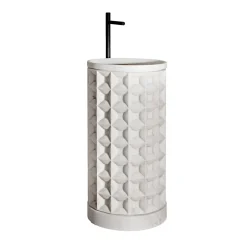 Lavabo in marmo Bianco del Re a colonna cilindrica Dawn