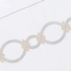 Lenzuolo Sopra Bluemoon in Raso di Cotone Ricamato Bianco