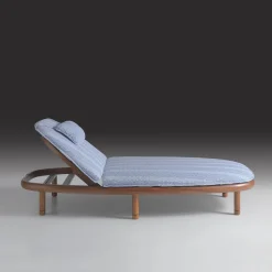 Lettino da sole per esterni Iroko Azzurro