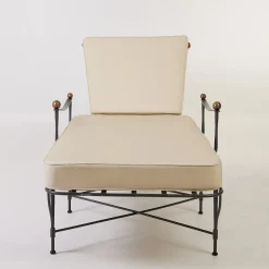 Lettino da sole reclinabile con cuscino a trama incrociata