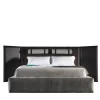 Letto 5800 Tube Grigio con Testiera in Pelle