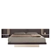 Letto Book in Noce con Dettagli in Ceramica Calacatta e Vetro