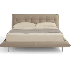 Letto Borg 905 in pelle beige con panca