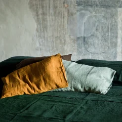 Letto estivo Set di lino verde foresta