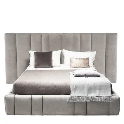 Letto in Tessuto Grigio Italo