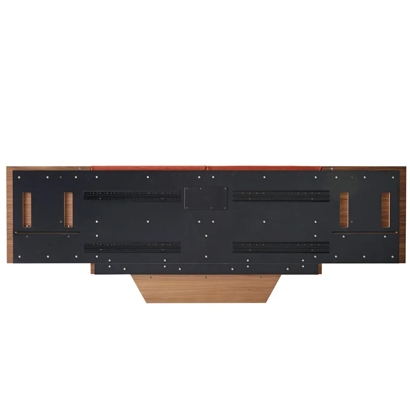 Letto matrimoniale York Soft in pelle nera e noce canaletto