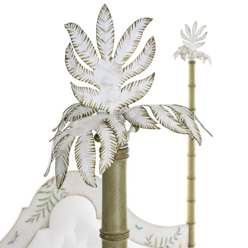 Letto Roma Apple Green Bamboo con felci e farfalle