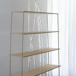 Libreria in legno e vetro Bambuseto