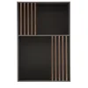 Libreria Mondrian Grigio Vulcano con Accenti in Legno Massello Tinto Noce