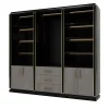 Libreria Nera e Marrone con Porte in Eucalipto della Collezione Studio Privè