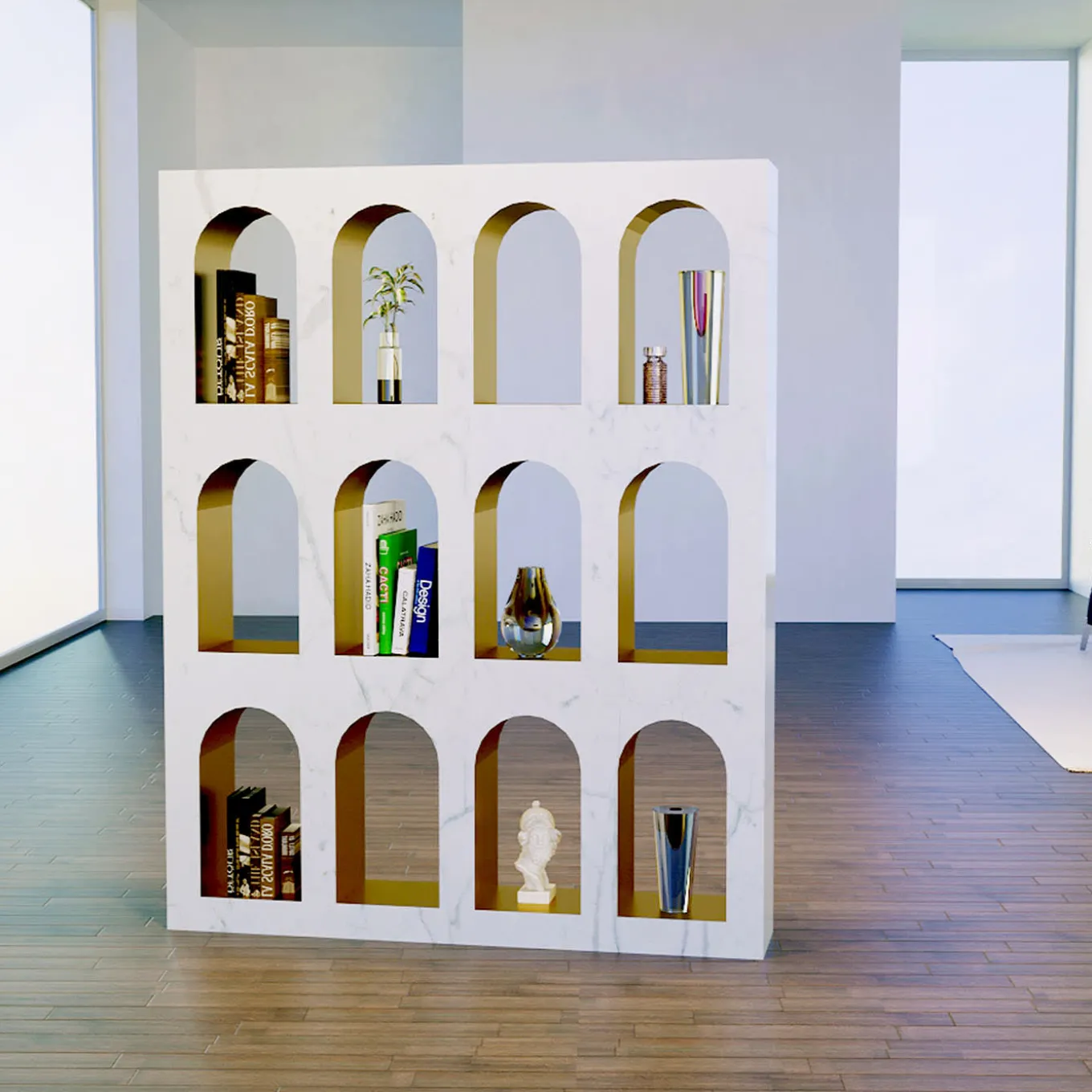 Libreria Portici in Marmo Bianco Carrara di Sissy Daniele