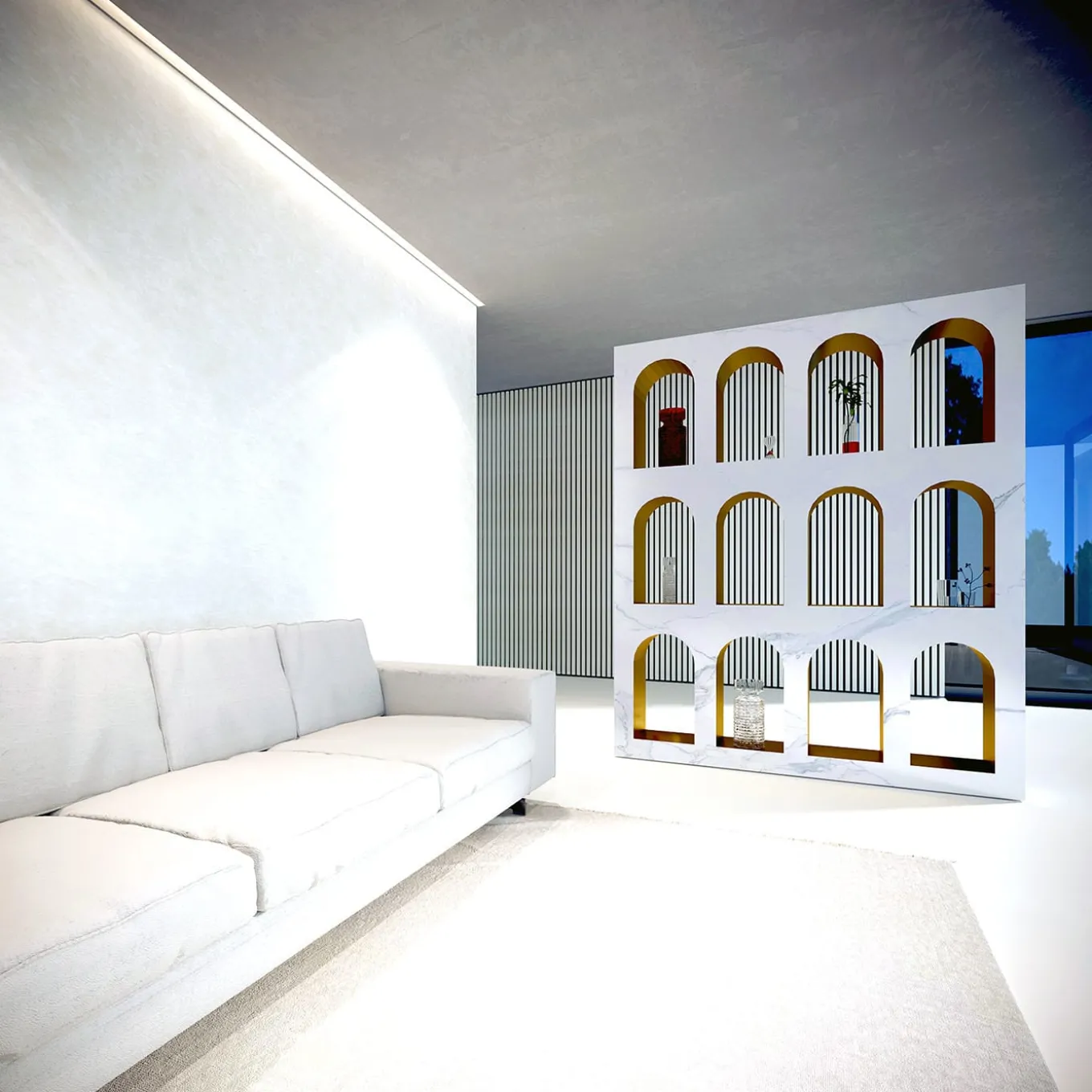 Libreria Portici in Marmo Bianco Carrara di Sissy Daniele