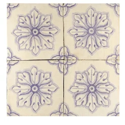 Lilla Saponaria Set di 4 piastrelle #9