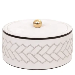 Lily Scatola cilindrica grande bianca con coperchio