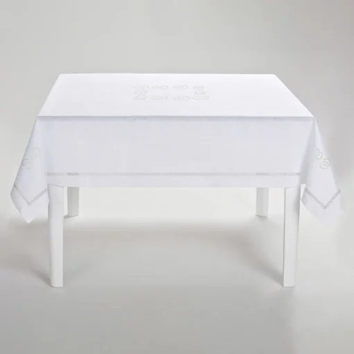 Luci d'Artista Tovaglia in Lino Bianco