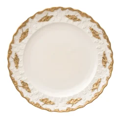 Lucia Set di 2 piatti da dessert bianchi e oro