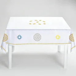 Luminaria Festa Tovaglia di lino quadrata policroma #1