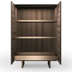 Madia Solferino in noce Canaletto burnished anta intarsio nero antracite