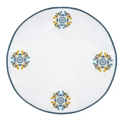 Maiolica Multicolor Set di 2 tovagliette rotonde di servizio bianche