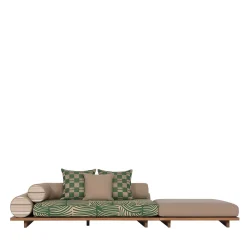 Majlis Verde Composizione 216L + Pouf Beige 121 Divano