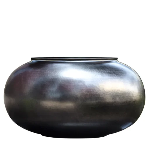 Maria Cachepot in ottone placcato titanio