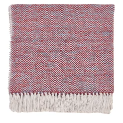 Maxi plaid fantasia Chevron turchese e rosso reale