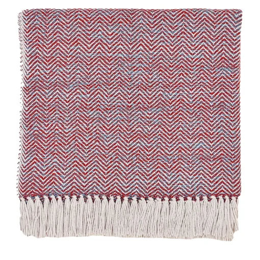 Maxi plaid fantasia Chevron turchese e rosso reale
