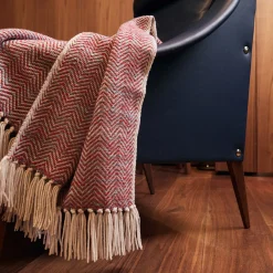 Maxi plaid fantasia Chevron turchese e rosso reale